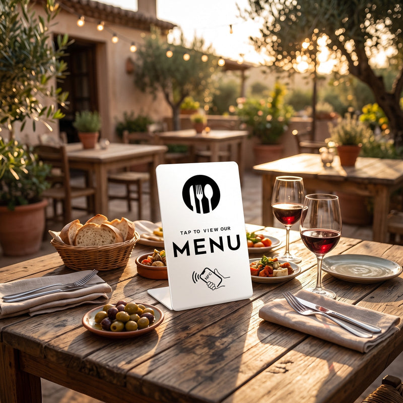 Restaurant table with an NFC plate