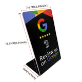 Placa NFC acrílica de reseñas · de pie o adhesiva