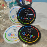 Placa NFC adhesiva de reseñas · 10 cm, redonda o cuadrada