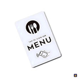 “View the menu” NFC card in English · white · Tocky