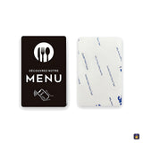“View the menu” NFC card in French · black adhesive · Tocky