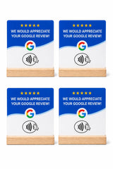 Pack 4 placas NFC acrílicas con soporte de madera
