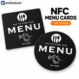Pegatina NFC «Ver la carta» · cuadrada o redonda 10 cm