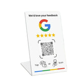 Placa NFC adhesiva de reseñas · 10 cm, redonda o cuadrada