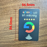 Placa NFC acrílica de reseñas · de pie o adhesiva