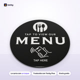 Pegatina NFC redonda Ver la carta para mesas de restaurante