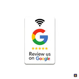 Targeta NFC blanca amb logo de Google i estrelles · Tocky